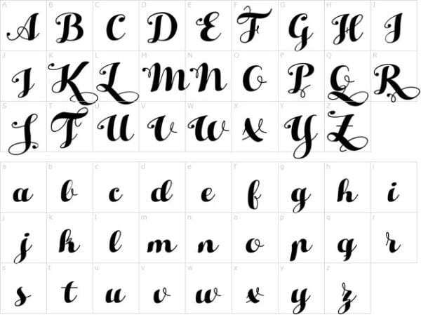 Hello script alfabet